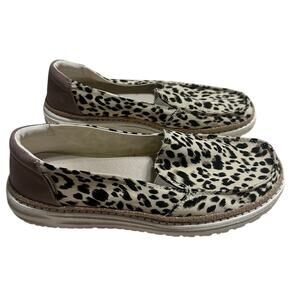 Hey Dude Slip On Shoes Women's Size 10 Leopard Animal Print Cheetah